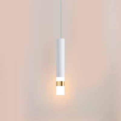 Modern Metal Pendant Light with Warm Light LED Bulb and Acrylic Shade