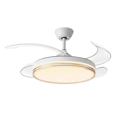 Modern Clear Blade Ceiling Fan with Remote Control and Integrated LED Light