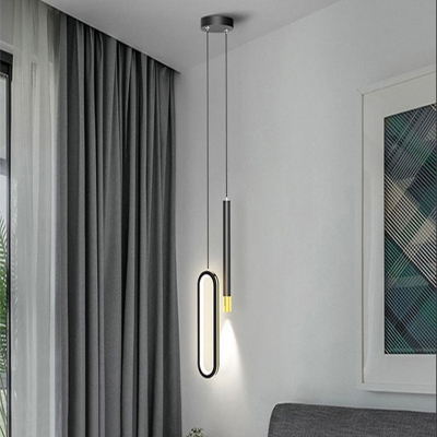 Modern Metal Pendant with LED Bulbs and Adjustable Hanging Length for 35-40 Women