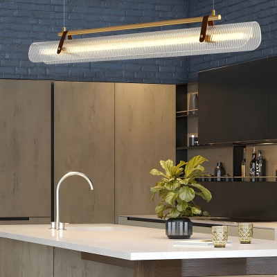 Modern Sleek Metal Island Light with Adjustable Hanging Length