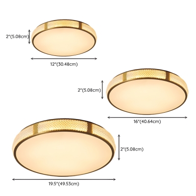 Elegant Colonial Style LED Flush Mount Ceiling Light with 2 Lights in Gold and White