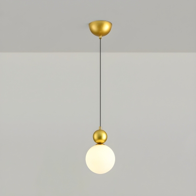 Minimalist Metal Pendant Light with Glass Shade and Adjustable Hanging Length