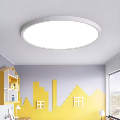 Modern LED Flush Mount Ceiling Light Fixture with White Acrylic Shade