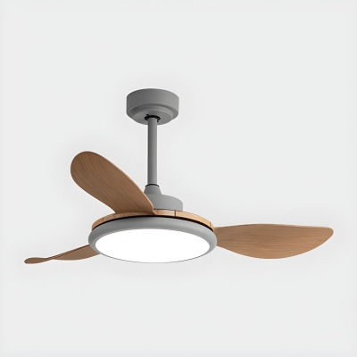 Modern Metal Ceiling Fan with 5 Plastic Blades and LED Light
