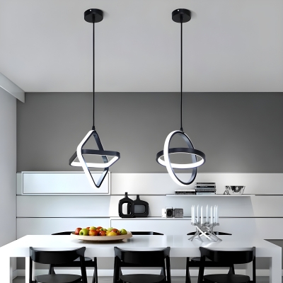 Modern Metal Pendant Light with LED Bulbs and Silica Gel Shade for Elegant Home Decor