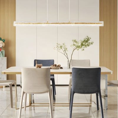 Modern LED Island Light with Adjustable Hanging Length for Living Room
