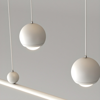 Modern Metal Island Pendant with Acrylic Shade and LED Bulbs