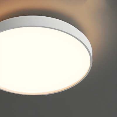 Modern One-Light LED Flush Mount Ceiling Light with White Cylinder Shade