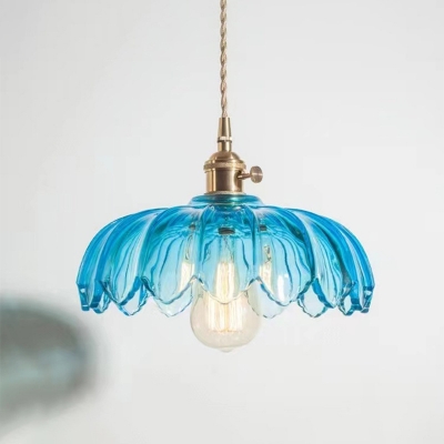 Modern One-Light Pendant with Adjustable Hanging Length and Glass Shade