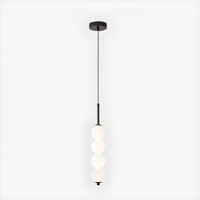 Modern Style Metal Pendant with Glass Shade for Residential Use