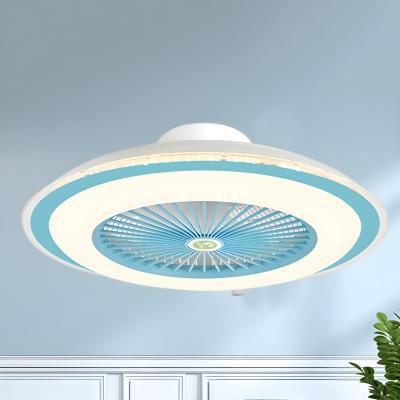 Remote Control Stepless Dimming Metal Ceiling Fan with LED Light