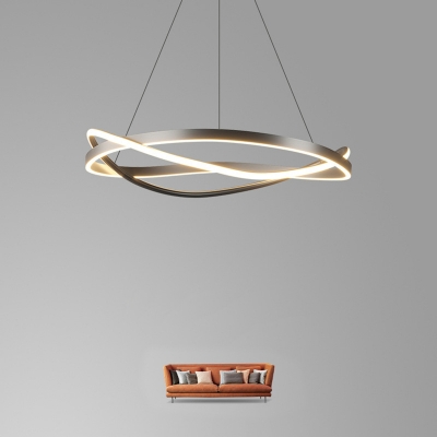Stylish Modern Chandelier with LED Bulbs, Adjustable Hanging Length and Silica Gel Shade