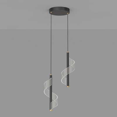 Modern Acrylic Pendant Light with Adjustable Brightness and Metal Cord Mounting