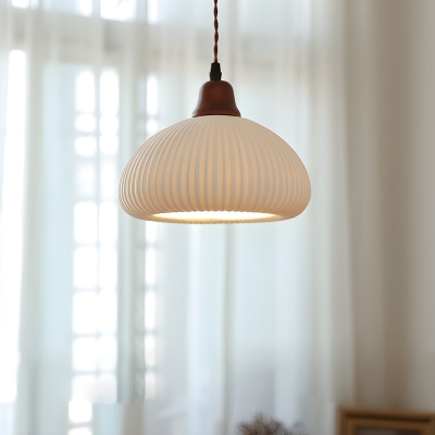 Modern Ceramic Pendant Light with Adjustable Hanging Length and Metal Mounting in Cord Design