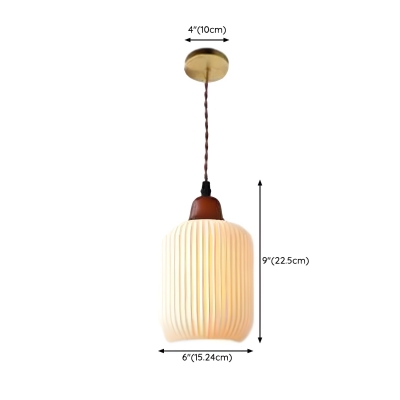 Modern Ceramic Pendant Light with Adjustable Hanging Length and Metal Mounting in Cord Design