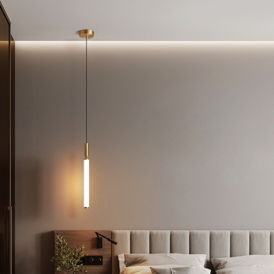 Modern Metal Pendant Light with Warm Light LED Bulbs and Acrylic Shade