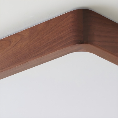 Modern Wood Flush Mount Close To Ceiling Light with Ambient Lighting and Acrylic Shade