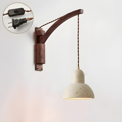 Adjustable Modern Wall Lamp with Stone Shade - Ideal for Residential Use