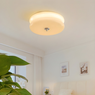 Modern LED Flush Mount Ceiling Light with Glass Shade for Living Room