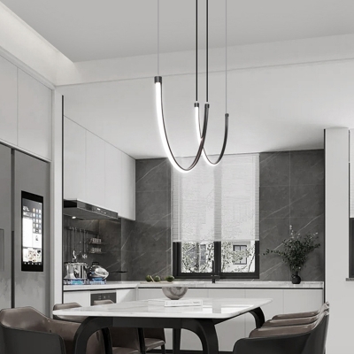 Modern LED Steel Chandelier with Ambiance-Setting Silica Gel Shades in Silvery