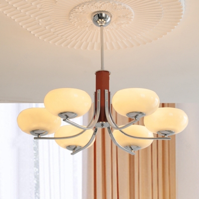 Modern Metal Chandelier with Ambience-Enhancing Glass Shades and Adjustable Hanging Length