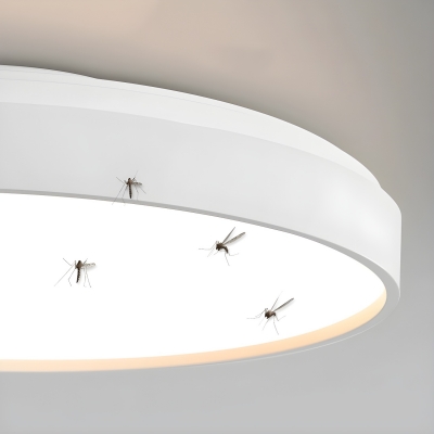 Modern One-Light LED Flush Mount Ceiling Light with White Cylinder Shade