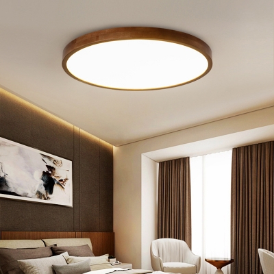 Modern Wood Flush Mount Ceiling Light with Ambient Lighting for a Warm and Cozy Atmosphere