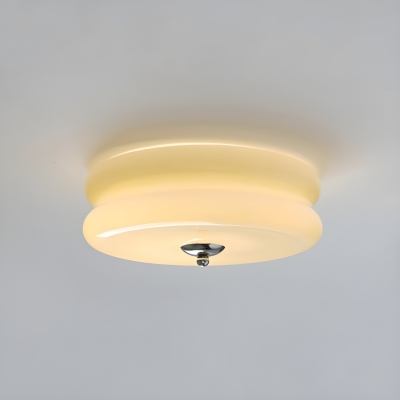 Modern LED Flush Mount Ceiling Light with Glass Shade for Living Room