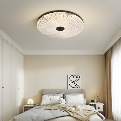Modern Metal Flush Mount Clear Acrylic Shade LED Bulb Ceiling Light for Residential Use