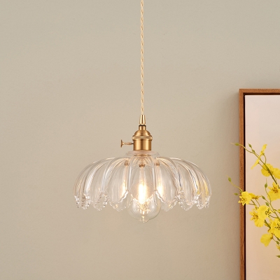 Modern One-Light Pendant with Adjustable Hanging Length and Glass Shade