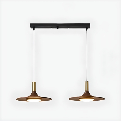 Modern Walnut Pendant Light with Adjustable Hanging Length for Direct Wired Electric