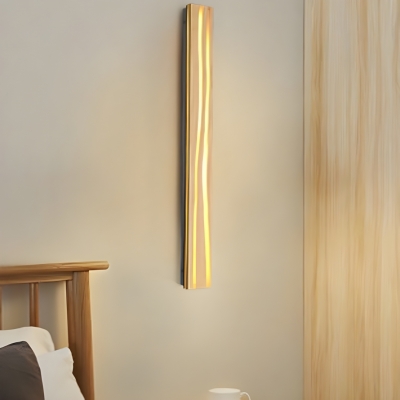 Modern Wood LED Wall Lamp with White Shade – Third Gear (Warm/White/Neutral Light)