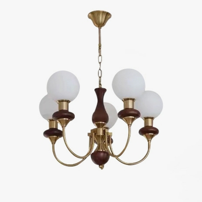 The Glowing Orb Modern Chandelier with Dazzling Glass Shades and Adjustable Hanging Length