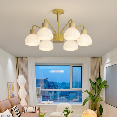 Tropical Beach Chandelier with Down-Directional Glass Shades and LEDs for Residential Use