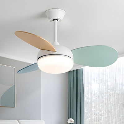 Chic Metal Ceiling Fan with 3 Color LED Light, Dimmable and Remote Control, Modern Style
