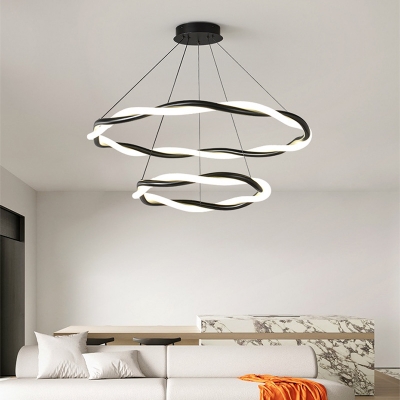 Elegant Silica Gel Ambience Chandelier with Adjustable Hanging Length and LED Lighting