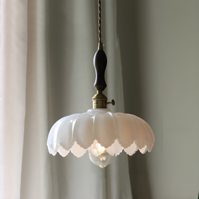 Graceful Modern Pendant Light with Adjustable Hanging Length and Glass Shade