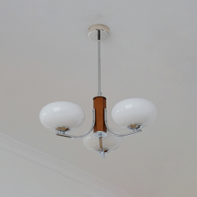 Stunning Modern Chandelier with Opalescent Glass Shades and Adjustable Length in Gold