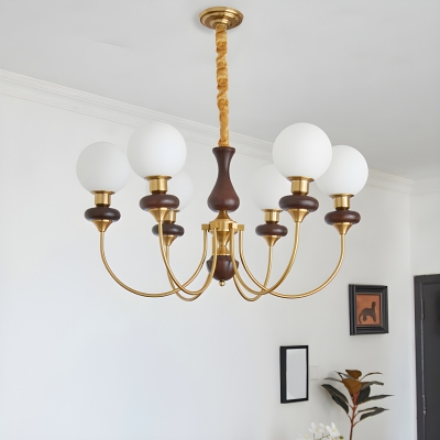 Stylish Modern Chandelier with Glass Shades and Adjustable Hanging Length