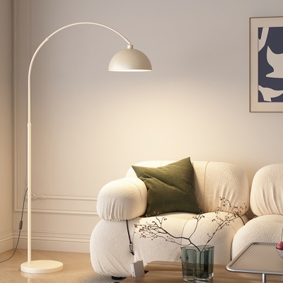Adjustable Height White Metal Floor Lamp with Foot Switch for Modern Homes