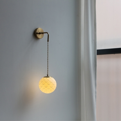 Contemporary Ceramic 1-Light Wall Sconce with LED Lighting for Modern Home Decor
