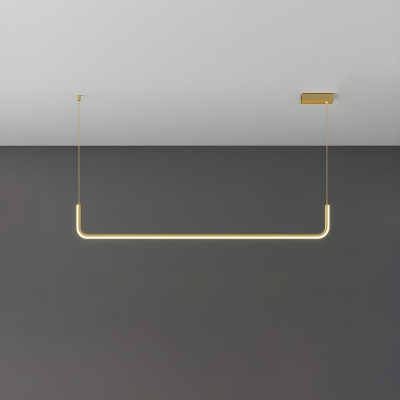 Modern Metal LED Island Pendant Light with Adjustable Hanging Length and Silica Gel Shade