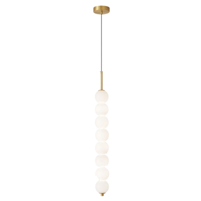 Modern Style Metal Pendant with Glass Shade for Residential Use