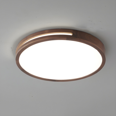 Modern Wood Flush Mount Close To Ceiling Light with Ambient Lighting and Acrylic Shade