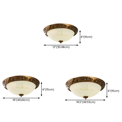 Silver Metal Modern LED Flush Mount Ceiling Light with Glass Shade and 3 Color Light