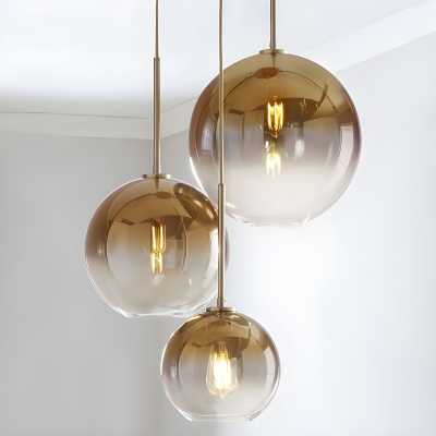 Contemporary Globe Pendant with Clear Glass Shade for Modern Residential Lighting