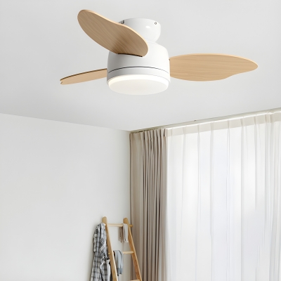 Dimmable Metal Modern Flush Mount Ceiling Fan with LED Light and Remote Control