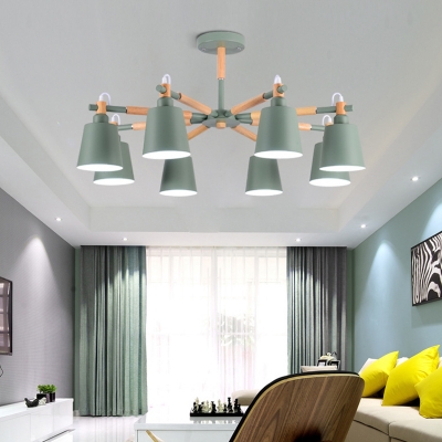 Modern Chic LED Chandelier - Iron Shade, Adjustable Hanging, Ideal for Residential Use