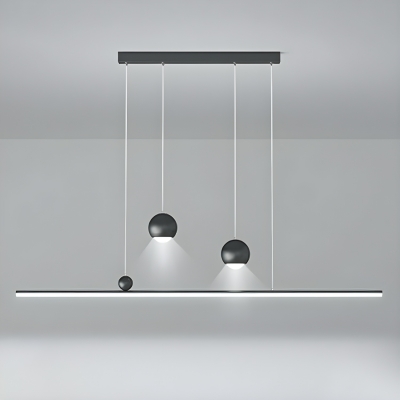 Modern Metal Island Pendant with Acrylic Shade and LED Bulbs