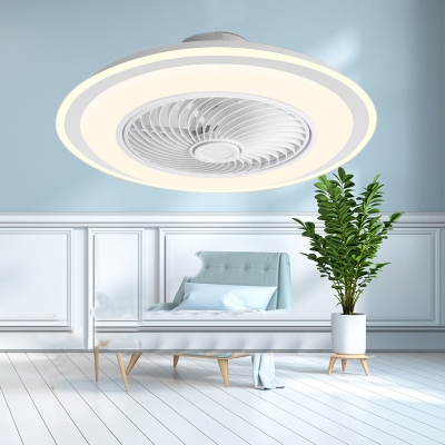 Remote Control Stepless Dimming Metal Ceiling Fan with LED Light
